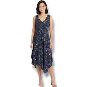 Ana & Rose Women’s Blue Unicorn Print Sleeveless Flowy Midi Dress OS
